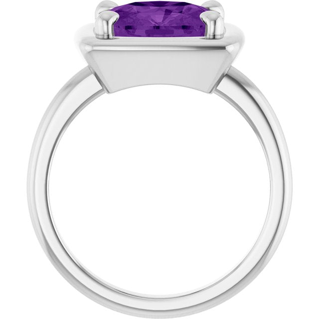 Natural Amethyst | Elongated cushion | 10 x 8mm