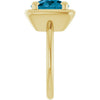 Natural London Blue Topaz | Elongated cushion | 12 x 10mm