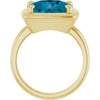 Natural London Blue Topaz | Elongated cushion | 12 x 10mm