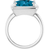 Natural London Blue Topaz | Elongated cushion | 12 x 10mm