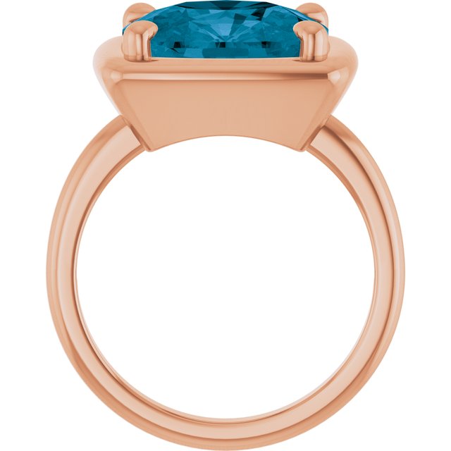 Natural London Blue Topaz | Elongated cushion | 12 x 10mm