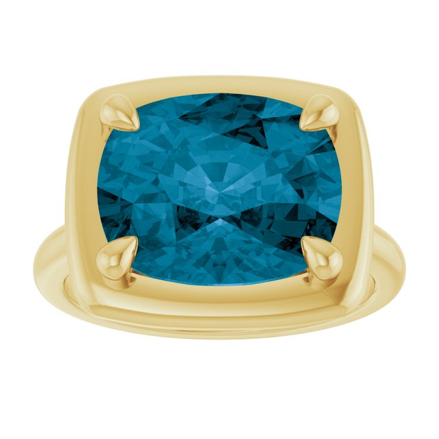Natural London Blue Topaz | Elongated cushion | 12 x 10mm