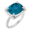 Natural London Blue Topaz | Elongated cushion | 12 x 10mm