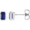 Lab-Grown Blue Sapphire | Emerald | 5 x 3mm | Lab-Grown Blue Sapphire | Emerald | 6 x 4mm