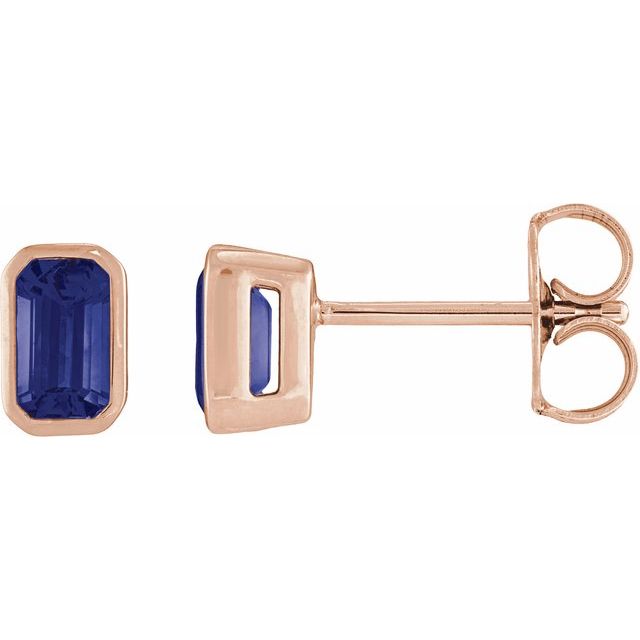 Lab-Grown Blue Sapphire | Emerald | 5 x 3mm | Lab-Grown Blue Sapphire | Emerald | 6 x 4mm