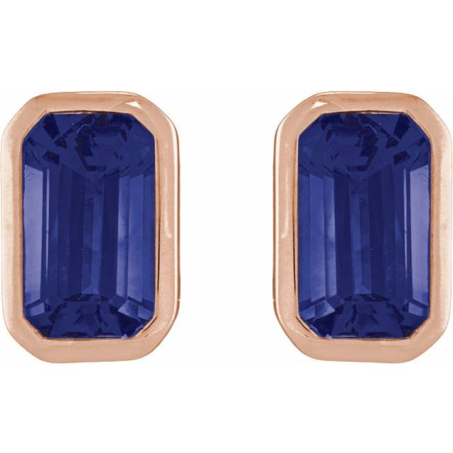 Lab-Grown Blue Sapphire | Emerald | 5 x 3mm | Lab-Grown Blue Sapphire | Emerald | 6 x 4mm