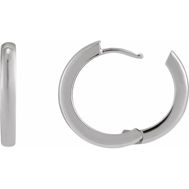 Petite Polished Hinged Huggie Hoop Earrings — Sterling Silver