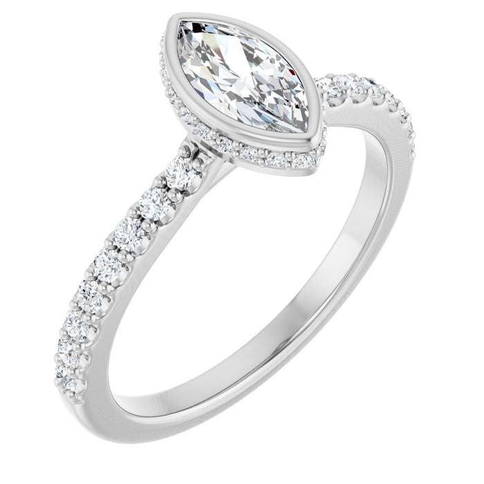 14K White | Marquise