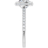 14K White | Cushion