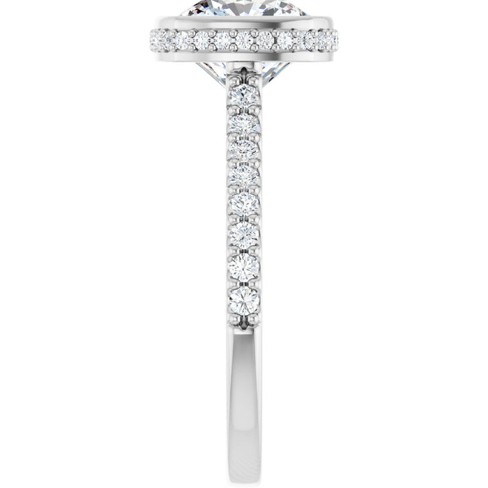 14K White | Cushion