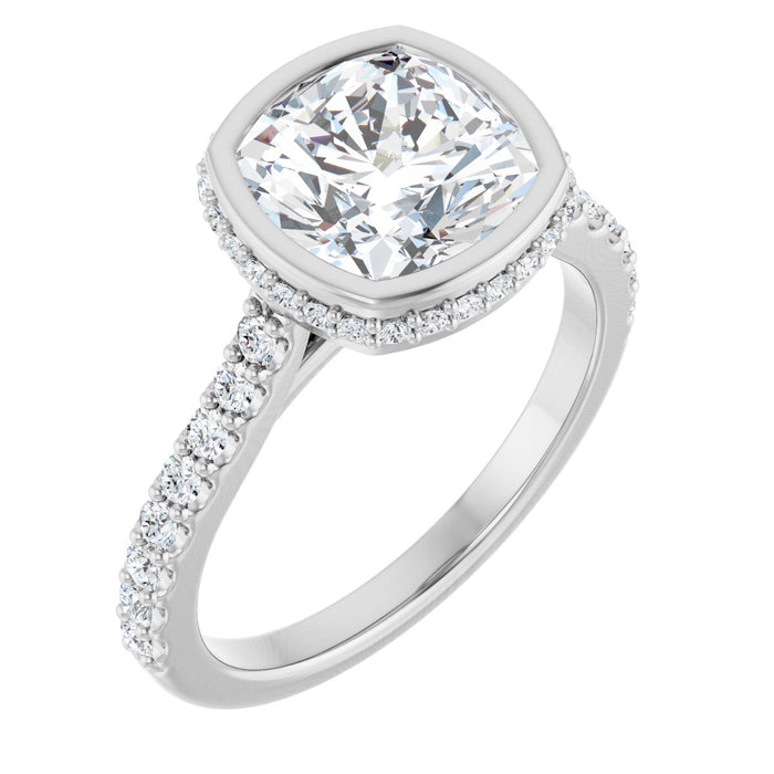 14K White | Cushion