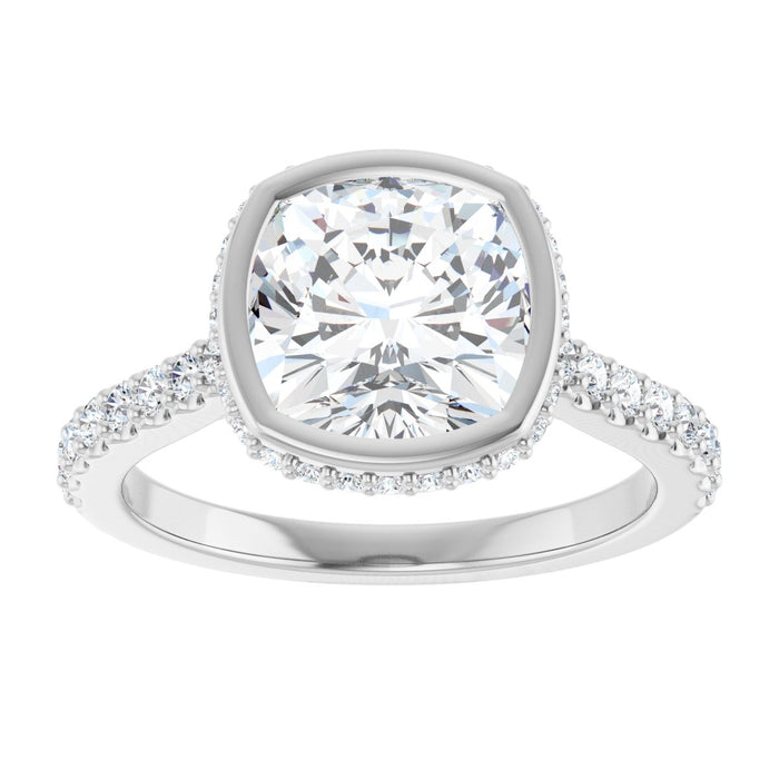 14K White | Cushion