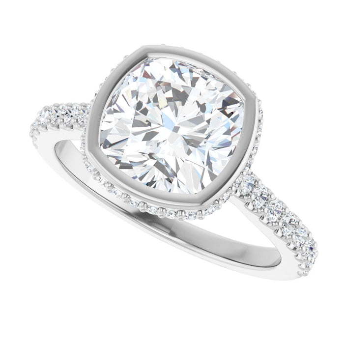 14K White | Cushion