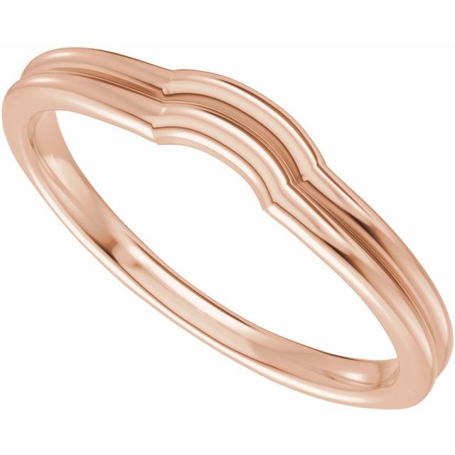 Contoured Notched Matching Wedding Band in 14K Rose Gold