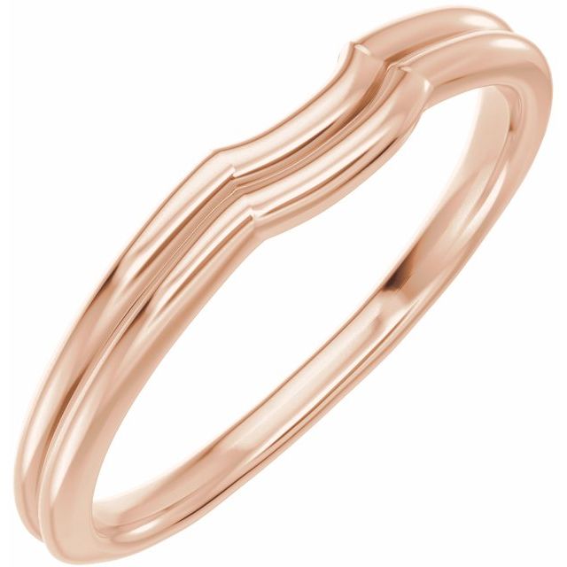 Contoured Notched Matching Wedding Band in 14K Rose Gold