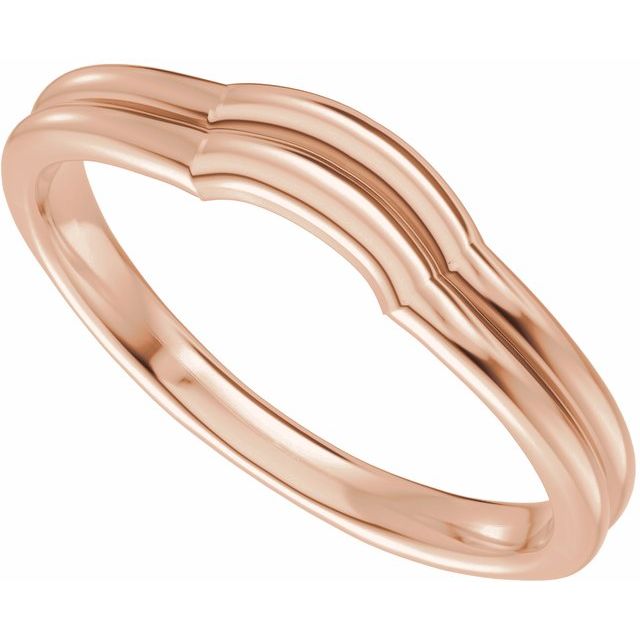 Contoured Notched Matching Wedding Band in 14K Rose Gold