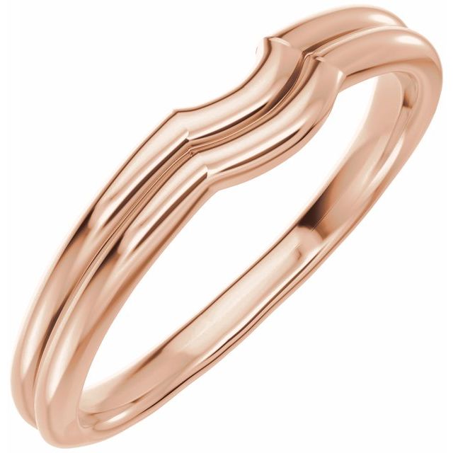 Contoured Notched Matching Wedding Band in 14K Rose Gold