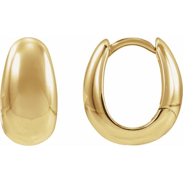 Puffed Hoop Earrings — 14K Yellow Gold