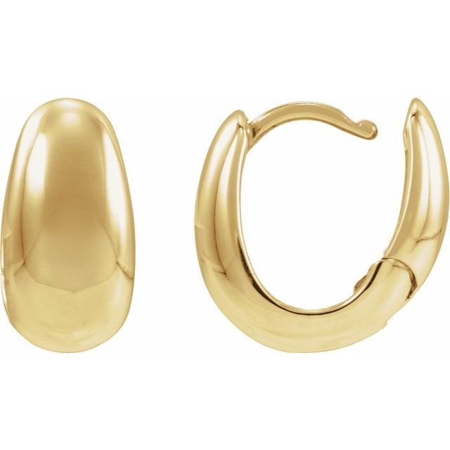 Puffed Hoop Earrings — 10K Yellow Gold