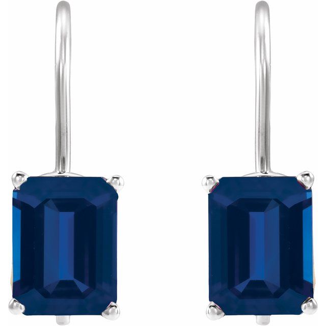 Lab-Grown Blue Sapphire | Emerald | 10 x 8mm | Lab-Grown Blue Sapphire | Emerald | 8 x 6mm | Lab-Grown Blue Sapphire | Emerald | 9 x 7mm