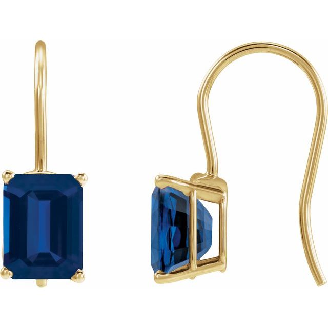 Lab-Grown Blue Sapphire | Emerald | 8 x 6mm | Lab-Grown Blue Sapphire | Emerald | 10 x 8mm | Lab-Grown Blue Sapphire | Emerald | 9 x 7mm
