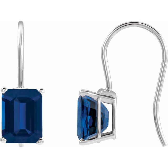 Lab-Grown Blue Sapphire | Emerald | 10 x 8mm | Lab-Grown Blue Sapphire | Emerald | 8 x 6mm | Lab-Grown Blue Sapphire | Emerald | 9 x 7mm