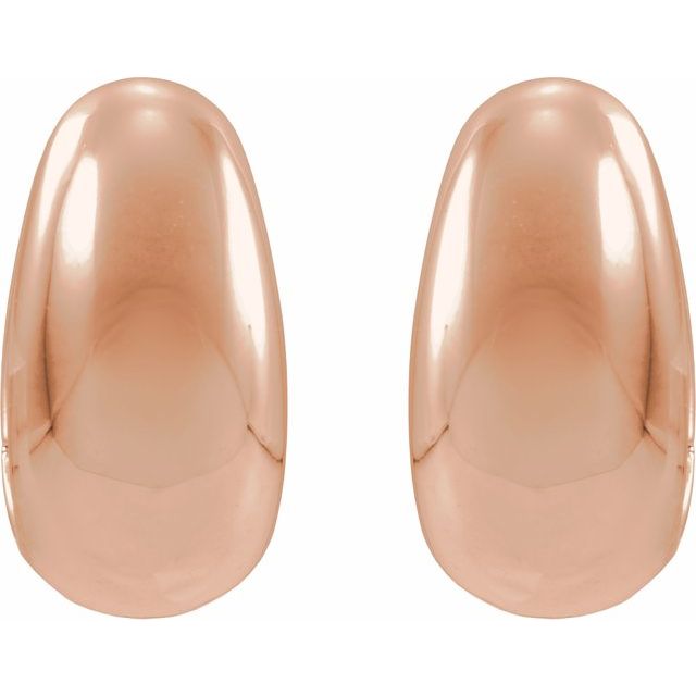 Puffed Hoop Earrings — 14K Rose Gold