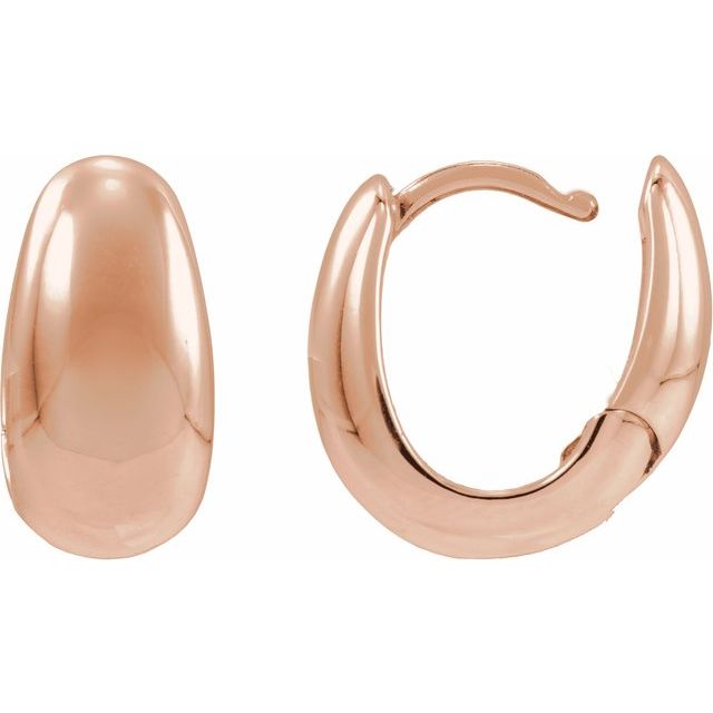 Puffed Hoop Earrings — 14K Rose Gold