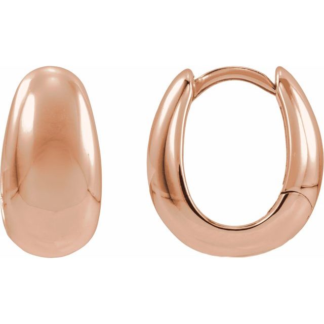 Puffed Hoop Earrings — 14K Rose Gold