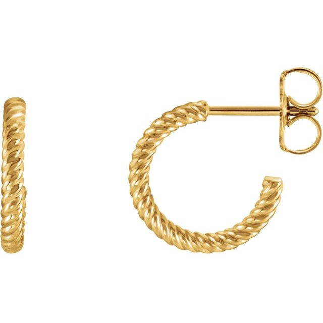 Rope-Twist Small Hoop Earrings — 18K Yellow Gold