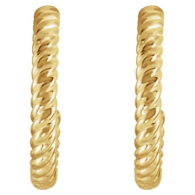 Rope-Twist Small Hoop Earrings — 18K Yellow Gold