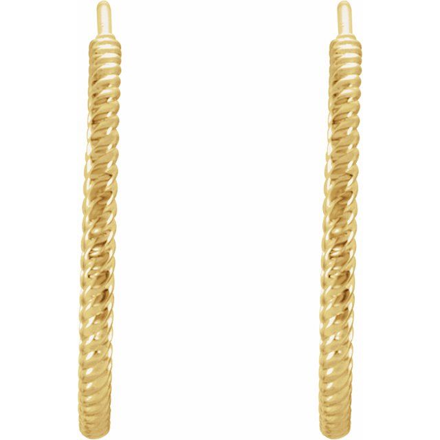 Rope-Twist Small Hoop Earrings — 14K Yellow Gold