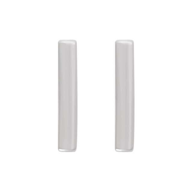 Vertical Polished Bar Stud Earrings — Sterling Silver