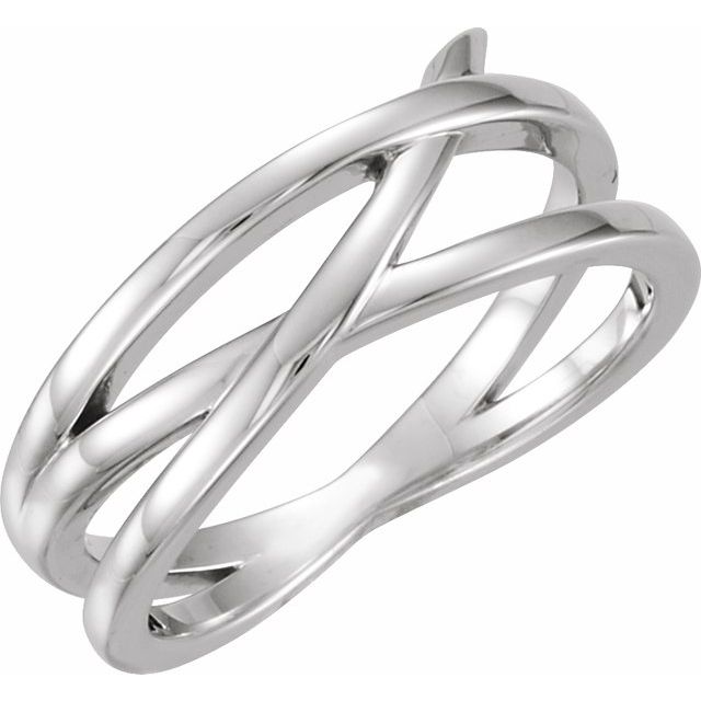Sculpted Criss-Cross Bypass Ring — Platinum