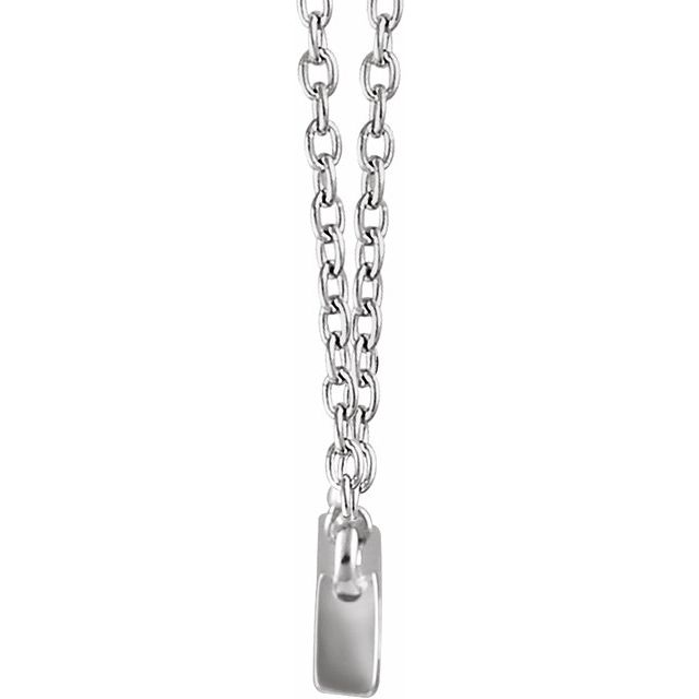 Baguette Bar Necklace — 14K White Gold