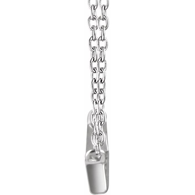 Baguette Bar Necklace — 14K White Gold