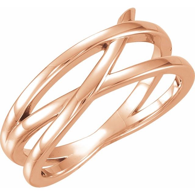 Sculpted Criss-Cross Bypass Ring — 14K Rose Gold