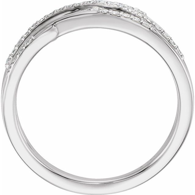 Pavé Diamond Criss-Cross Open Band Ring — Platinum