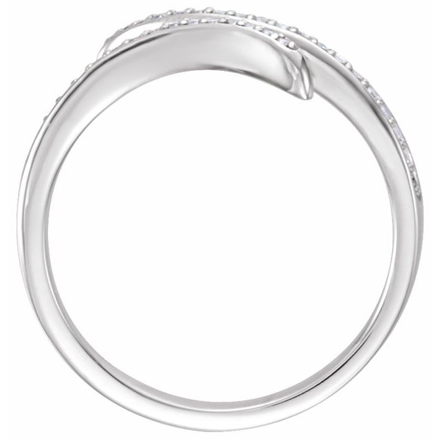 Pavé Diamond Open Bypass Ring — 14K White Gold