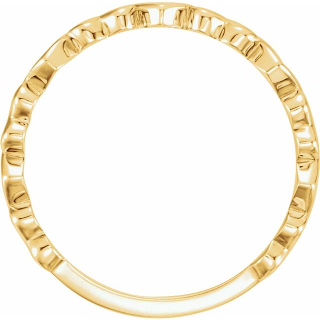Polished Love Motif Stackable Band — 14K Yellow Gold