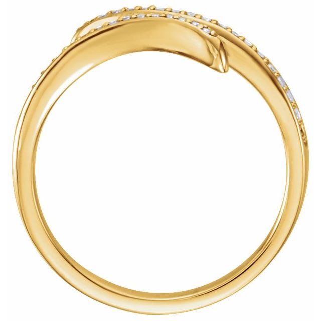 Pavé Diamond Open Bypass Ring — 14K Yellow Gold