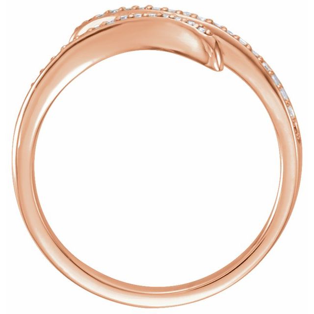 Pavé Diamond Open Bypass Ring — 14K Rose Gold