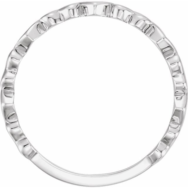 Polished Love Motif Stackable Band — Sterling Silver