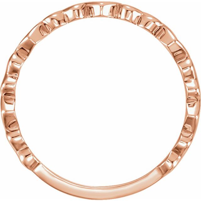 Polished Love Motif Stackable Band — 14K Rose Gold