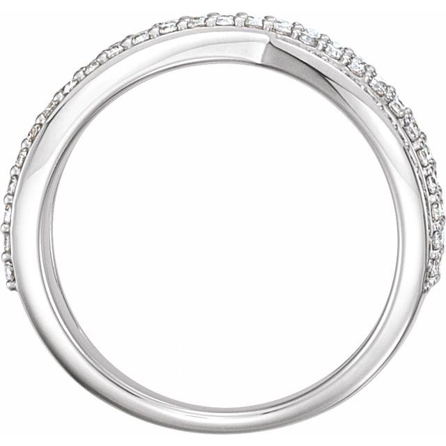 Pavé Diamond Crossover Ring — Sterling Silver
