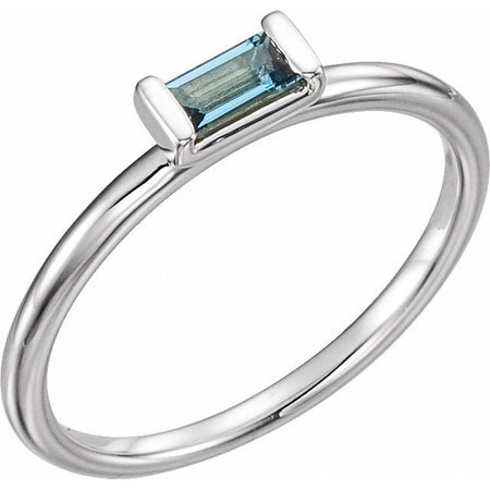 Natural London Blue Topaz | Straight baguette | 5 x 2.5mm