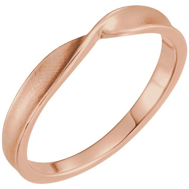 Twisted Tapered Stackable Band Ring — 14K Rose Gold