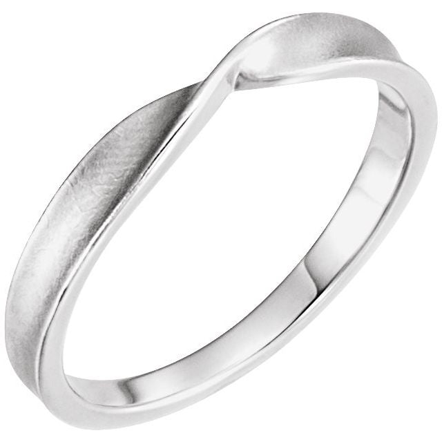 Twisted Tapered Stackable Band Ring — 14K White Gold