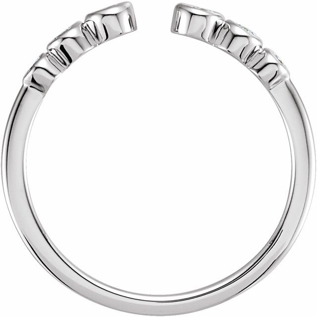 Graduated Bezel Diamond Open-Space Stacking Ring — Sterling Silver