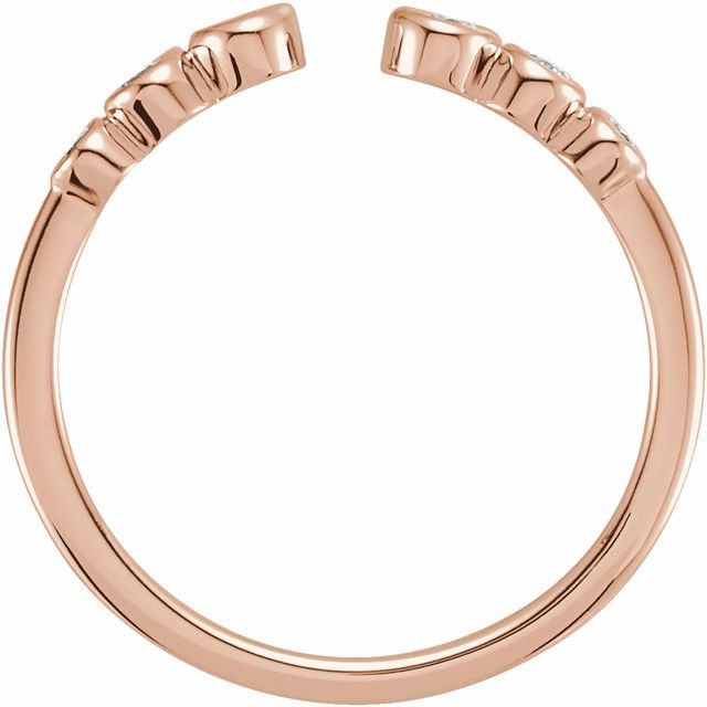 Graduated Bezel Diamond Open-Space Stacking Ring — 14K Rose Gold